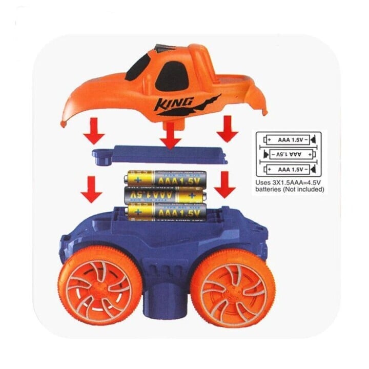 Racing Track Toy Flexible Magnetic Snap-Together Kids with LED Cars