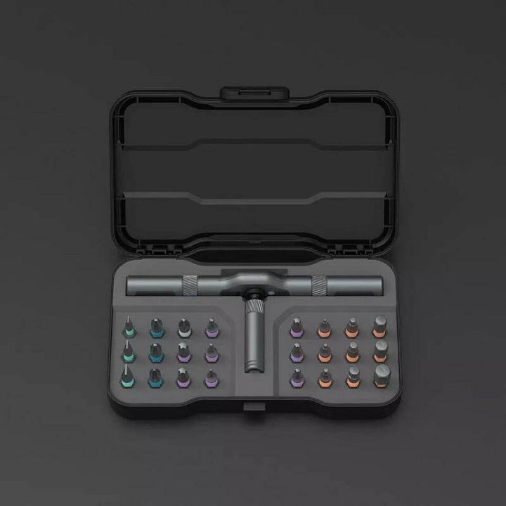 Ratchet Screwdriver Set S2 Steel | 24-in-1 Interchangeable Heads | 58-Tooth Ratchet Mechanism for Easy DIY Repairs