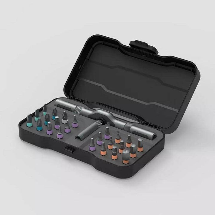 Ratchet Screwdriver Set S2 Steel | 24-in-1 Interchangeable Heads | 58-Tooth Ratchet Mechanism for Easy DIY Repairs