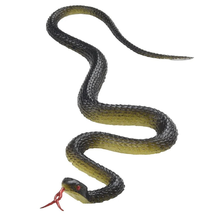 Realistic Rubber Toy Snake Halloween Decoration | Flexible Anaconda Prop with Tongue Detail | Garden Bird Deterrent