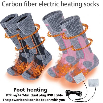 Rechargeable Foot Warmers Carbon Fibre Womens with 4-5 Hour Battery