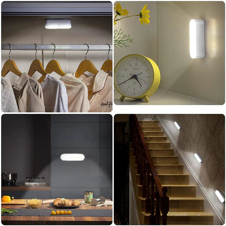 Rechargeable Motion Detector Lights | Cordless LED Wall Light with Sensor for Hallways and Stairs