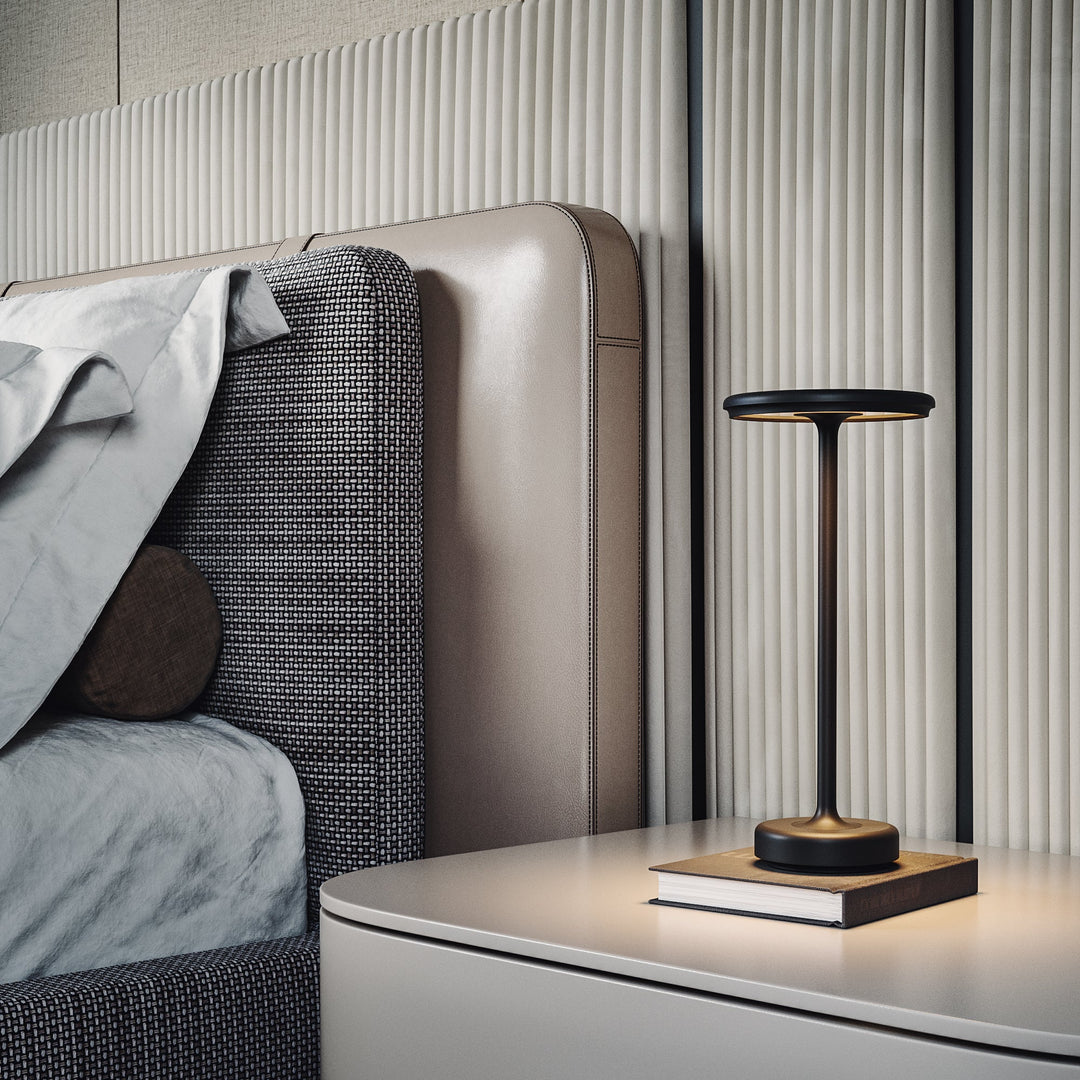 Rechargeable Table Lamp | Dimmable Cordless With A Disc Head