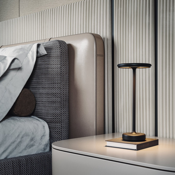 Rechargeable Table Lamp | Dimmable Cordless With A Disc Head