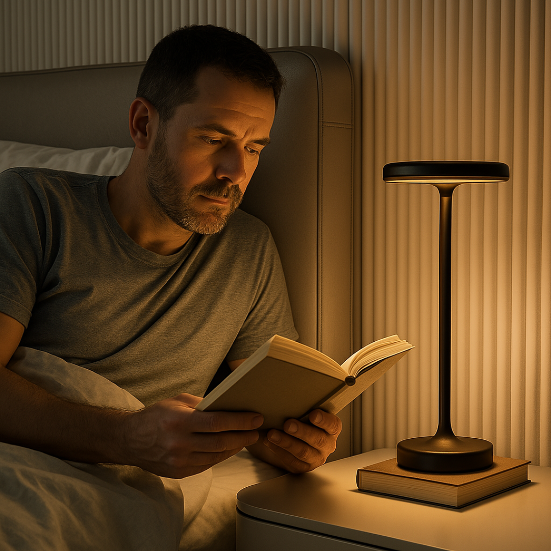 Rechargeable Table Lamp | Dimmable Cordless With A Disc Head