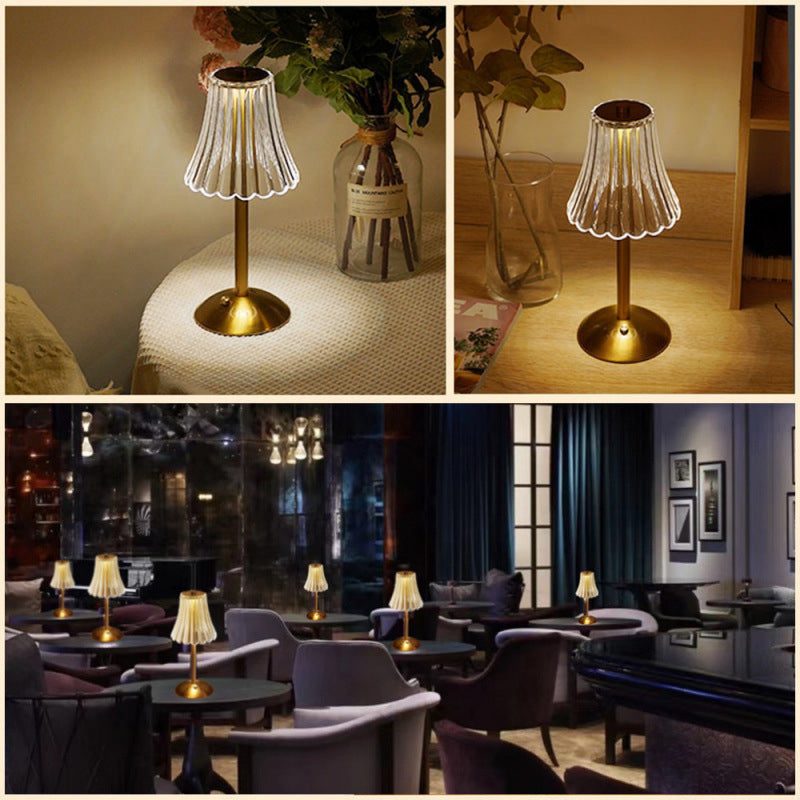 Rechargeable Table Lamp LED Retro Design Three-Colour with Touch Dimming