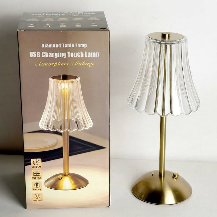 Rechargeable Table Lamp LED Retro Design Three-Colour with Touch Dimming
