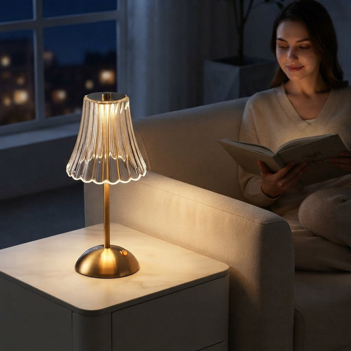 Rechargeable Table Lamp LED Retro Design Three-Colour with Touch Dimming