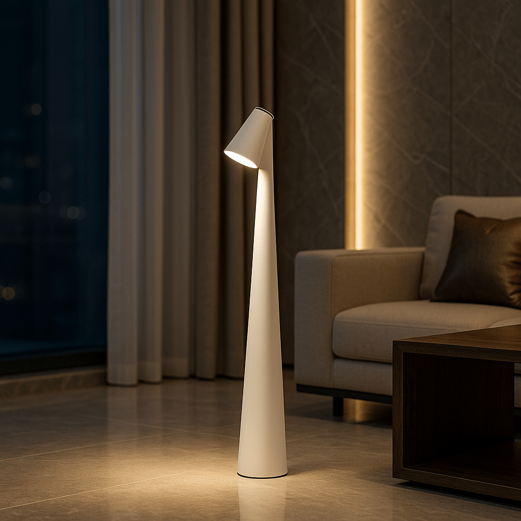 Rechargeable Table Lamp Metal &amp; Glass | Dimmable Cordless Design | Up to 20 Hours Battery Life, Indoor &amp; Outdoor Use