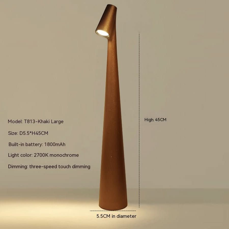 Rechargeable Table Lamp Metal &amp; Glass | Dimmable Cordless Design | Up to 20 Hours Battery Life, Indoor &amp; Outdoor Use