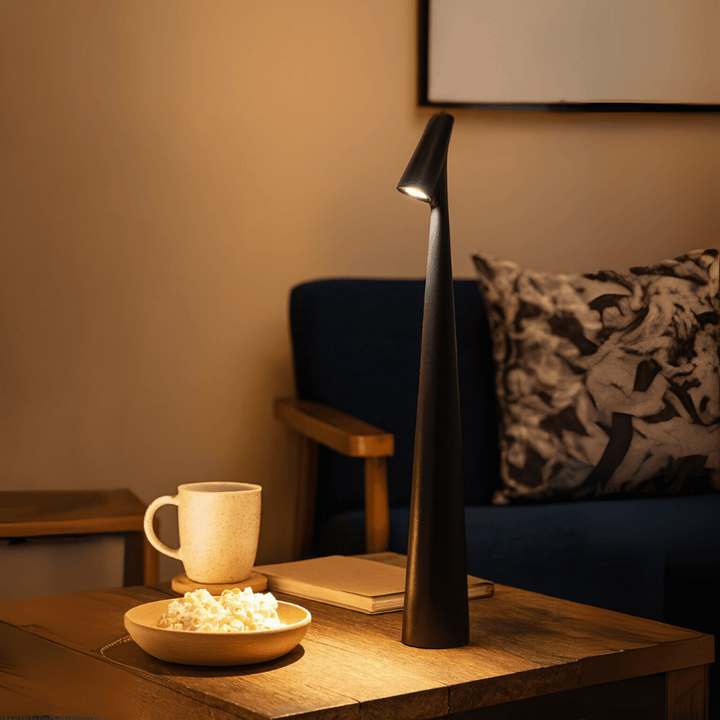 Rechargeable Table Lamp Metal &amp; Glass | Dimmable Cordless Design | Up to 20 Hours Battery Life, Indoor &amp; Outdoor Use