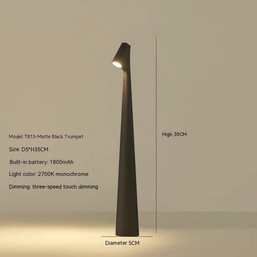 Rechargeable Table Lamp Metal &amp; Glass | Dimmable Cordless Design | Up to 20 Hours Battery Life, Indoor &amp; Outdoor Use