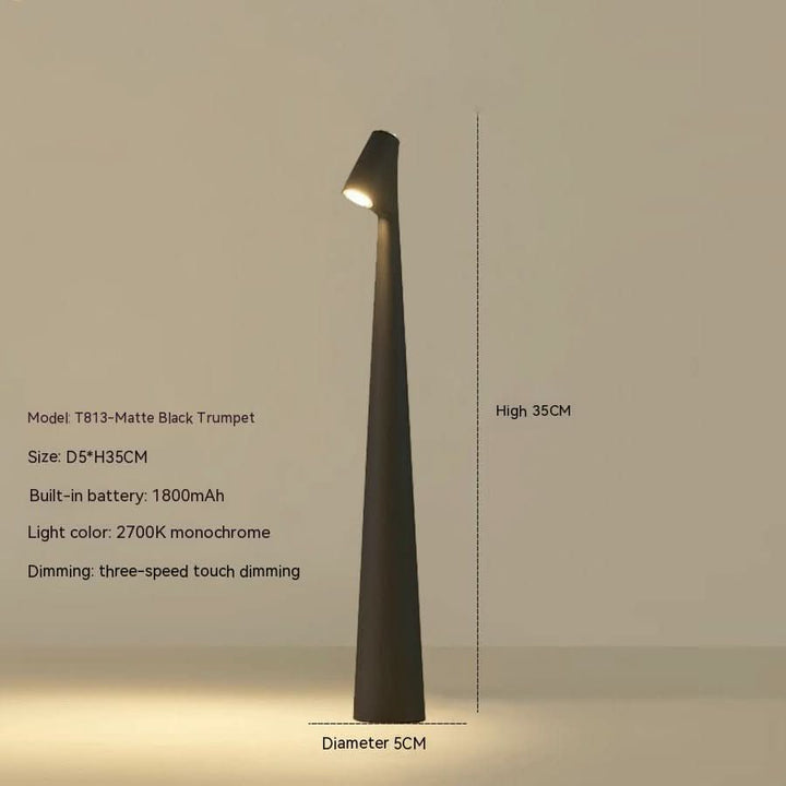 Rechargeable Table Lamp Metal &amp; Glass | Dimmable Cordless Design | Up to 20 Hours Battery Life, Indoor &amp; Outdoor Use
