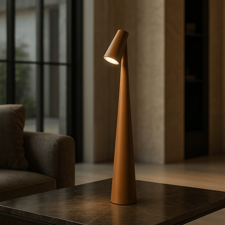 Rechargeable Table Lamp Metal &amp; Glass | Dimmable Cordless Design | Up to 20 Hours Battery Life, Indoor &amp; Outdoor Use