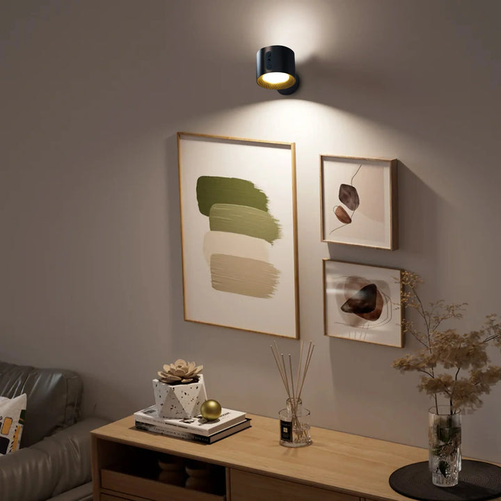 Rechargeable Wireless Wall Light | 3 Brightness Levels, 360° Rotation | Remote Control Included, No Drilling Needed