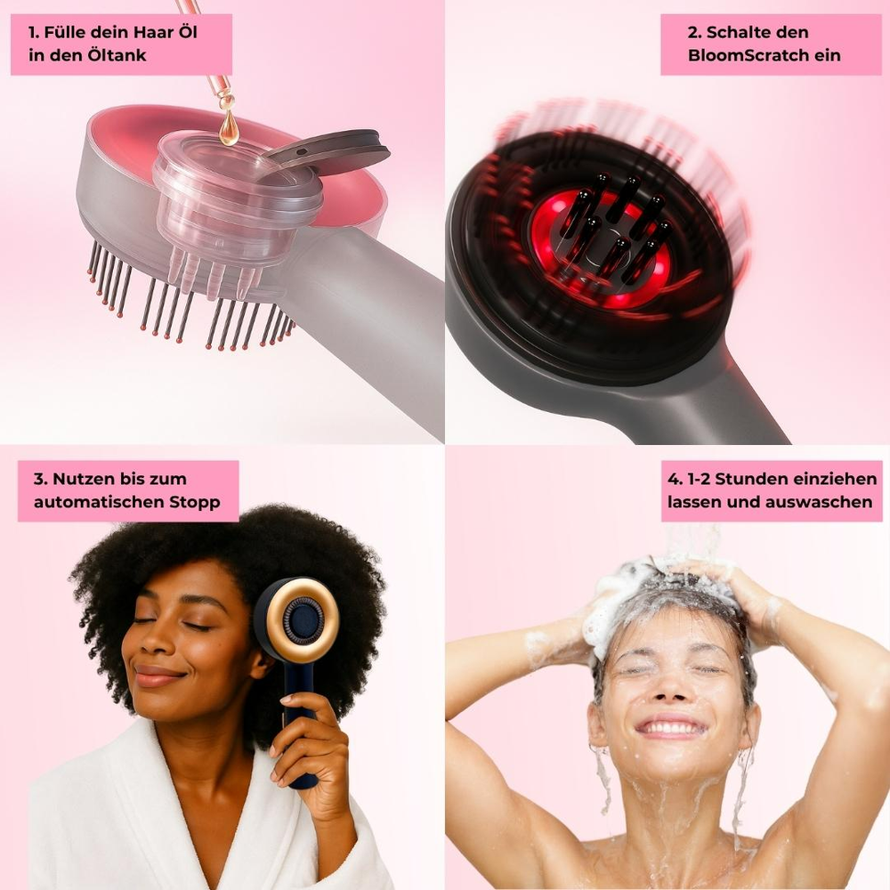 Red Light Scalp Massage Brush Vibration LED Hair Growth