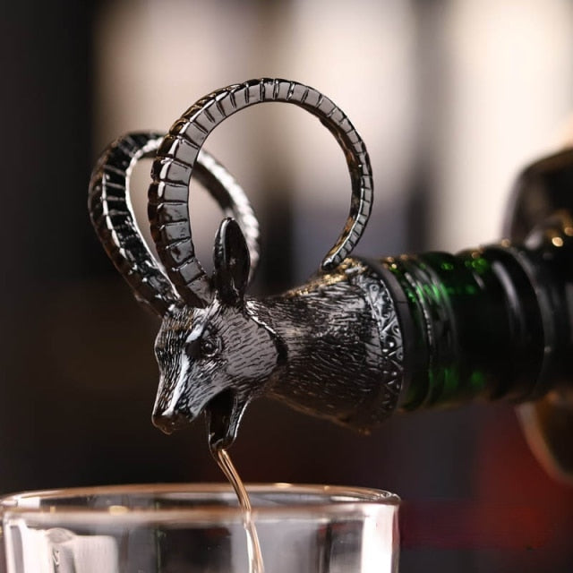 Red Wine Pourer | Sculpted Animal Head Bottle Spout