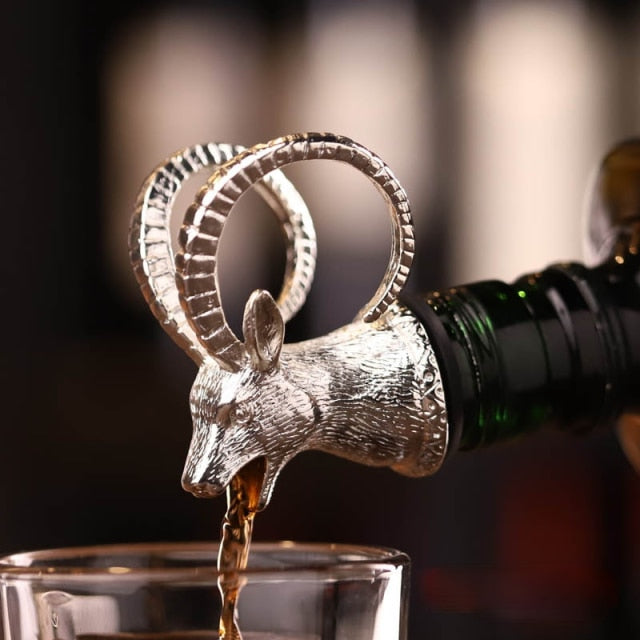 Red Wine Pourer | Sculpted Animal Head Bottle Spout