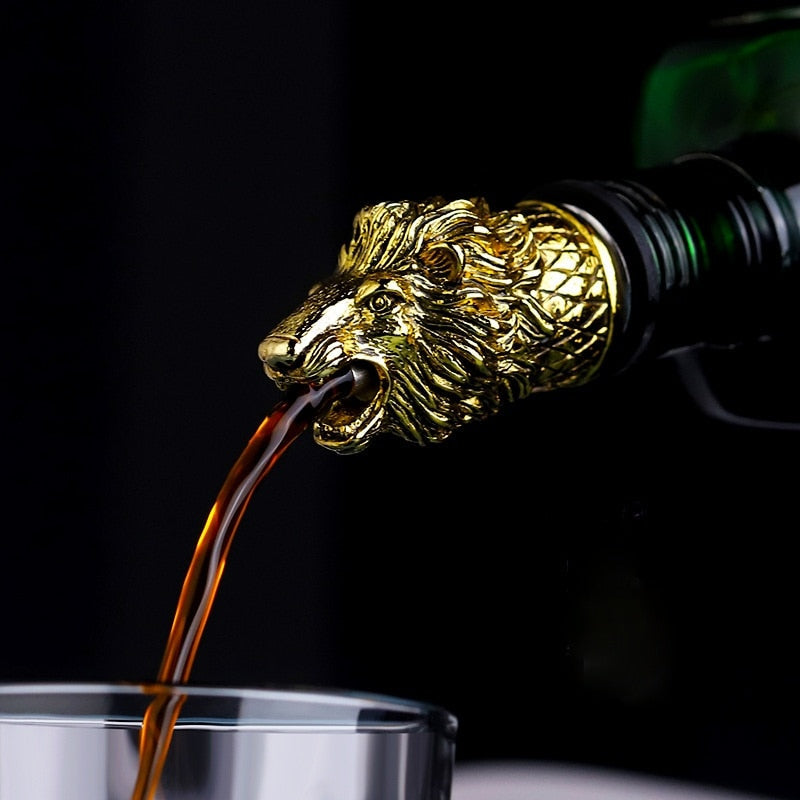 Red Wine Pourer | Sculpted Animal Head Bottle Spout