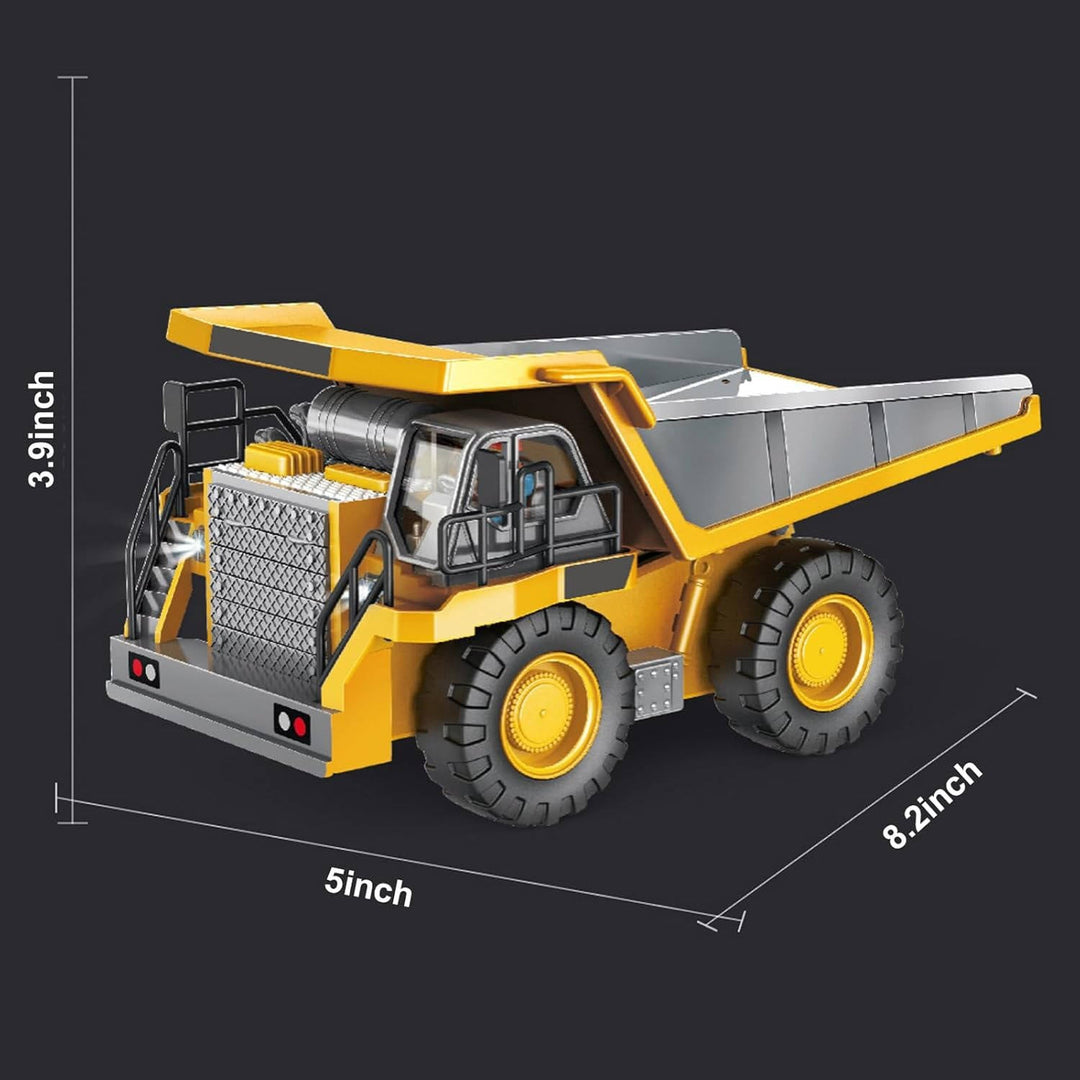 Remote Control Excavator Truck | 3 Motors, Metal Attachments, 11 Channel Control | Rubber Tracks for Outdoor Terrain