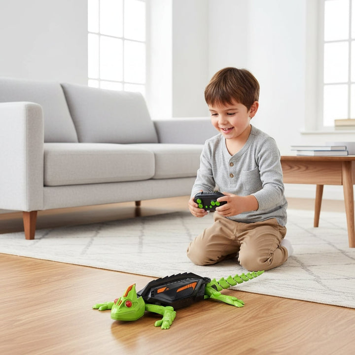 Remote Control Spider Halloween Toy | Wall-Climbing, Glowing LED Eyes | 6 Colours, Dual Joystick Remote, Indoor Use