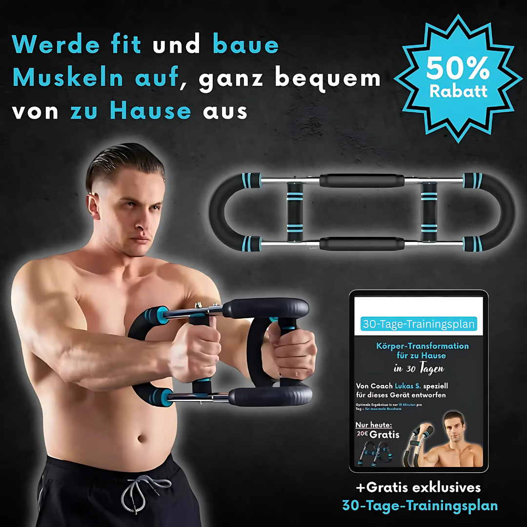 Resistance Training Bar for Home Workouts | Adjustable Resistance Bands & Levels | Compact Full-Body Muscle Trainer