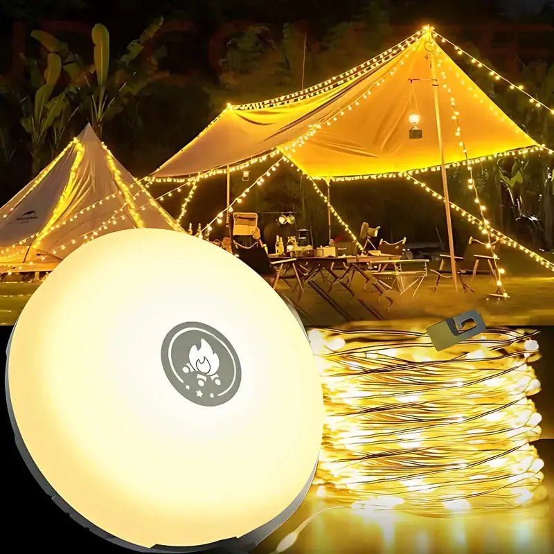 Retractable Camp Light | Lit Disc Face, Reel-In String
