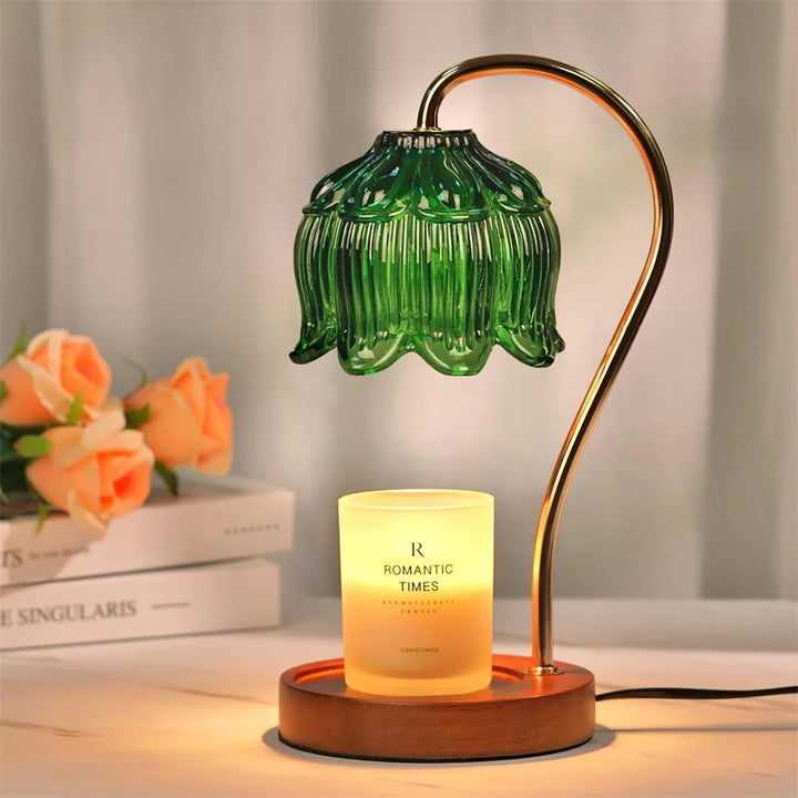 Retro Petal Candle Warmer Lamp Dimmer Timer Control