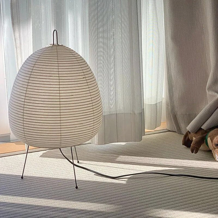 Rice Paper Table Lamp | Japanese-Inspired LED Design | Energy-Efficient Ambient Lighting for Living Room, Bedroom or Office
