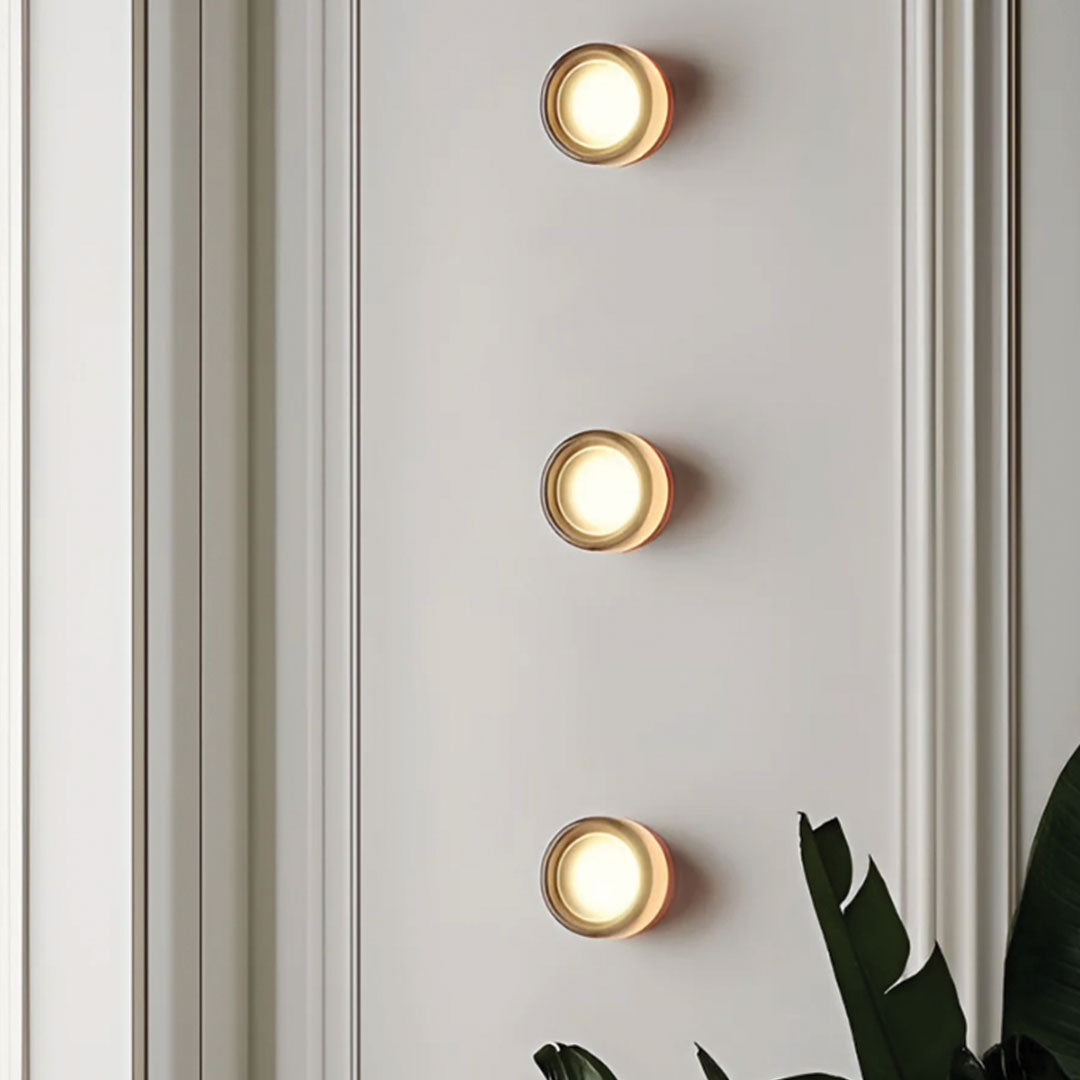 Ripple Textured Glass Wall Light Integrated LED Ambient Glow