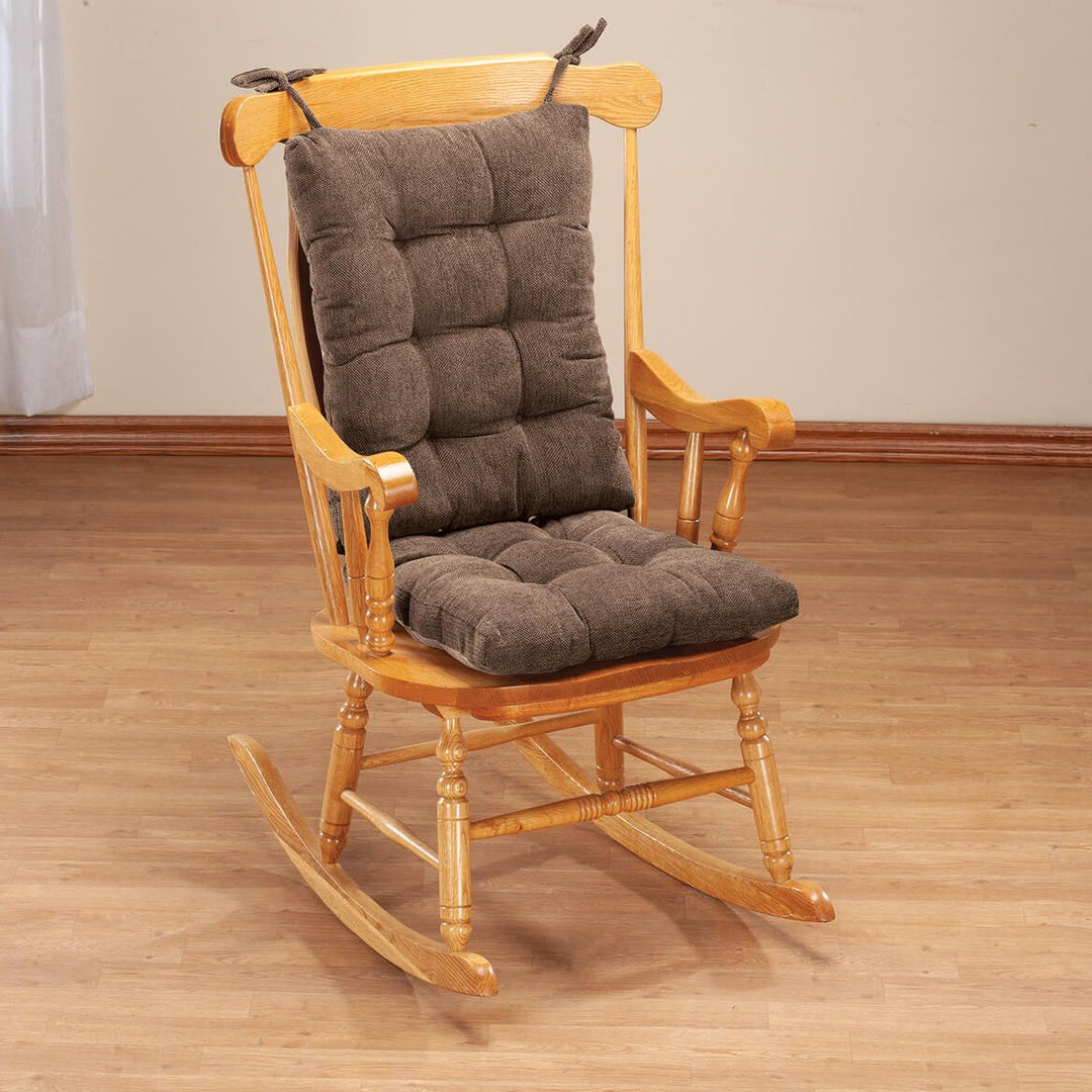 Rocking Chair Cushion Set Tufted Padded with Slip-Resistant Backing