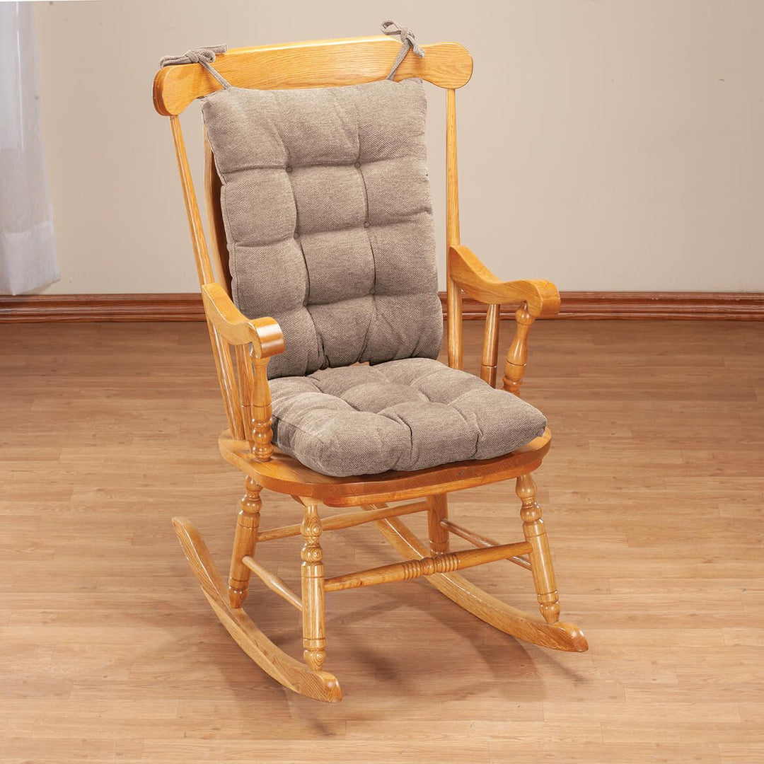 Rocking Chair Cushion Set Tufted Padded with Slip-Resistant Backing