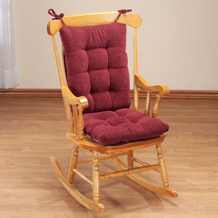Rocking Chair Cushion Set Tufted Padded with Slip-Resistant Backing