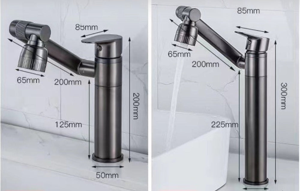 Rotating Kitchen Tap 360 Swivel Dual Spray Easy-Install with Flexible Spout