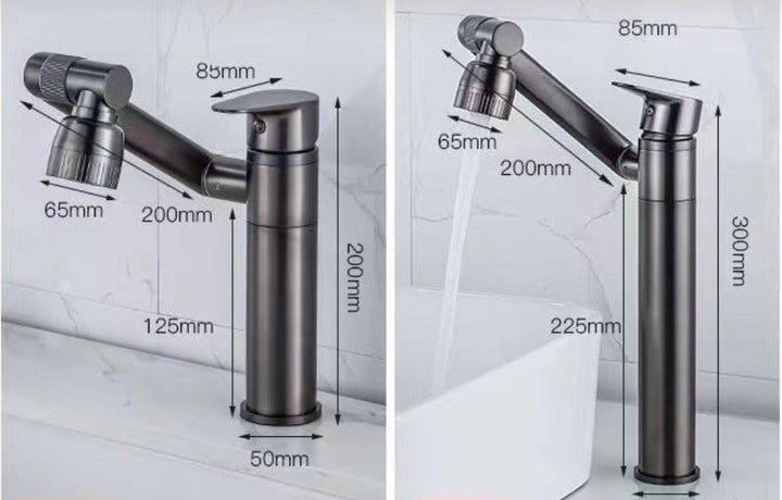 Rotating Kitchen Tap 360 Swivel Dual Spray Easy-Install with Flexible Spout