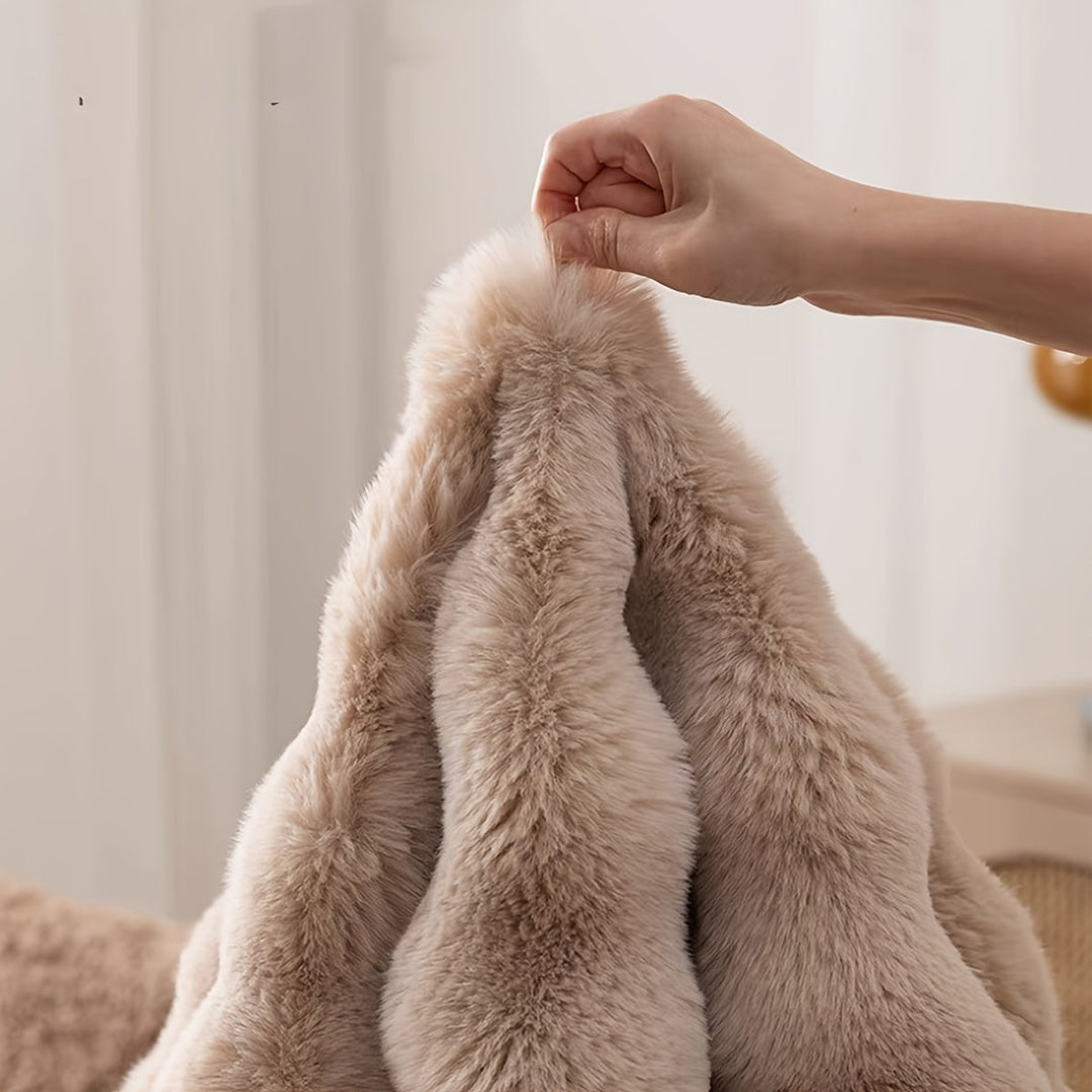 Round Bubble Rug | Raised Puff Grid, Deep Soft Pile