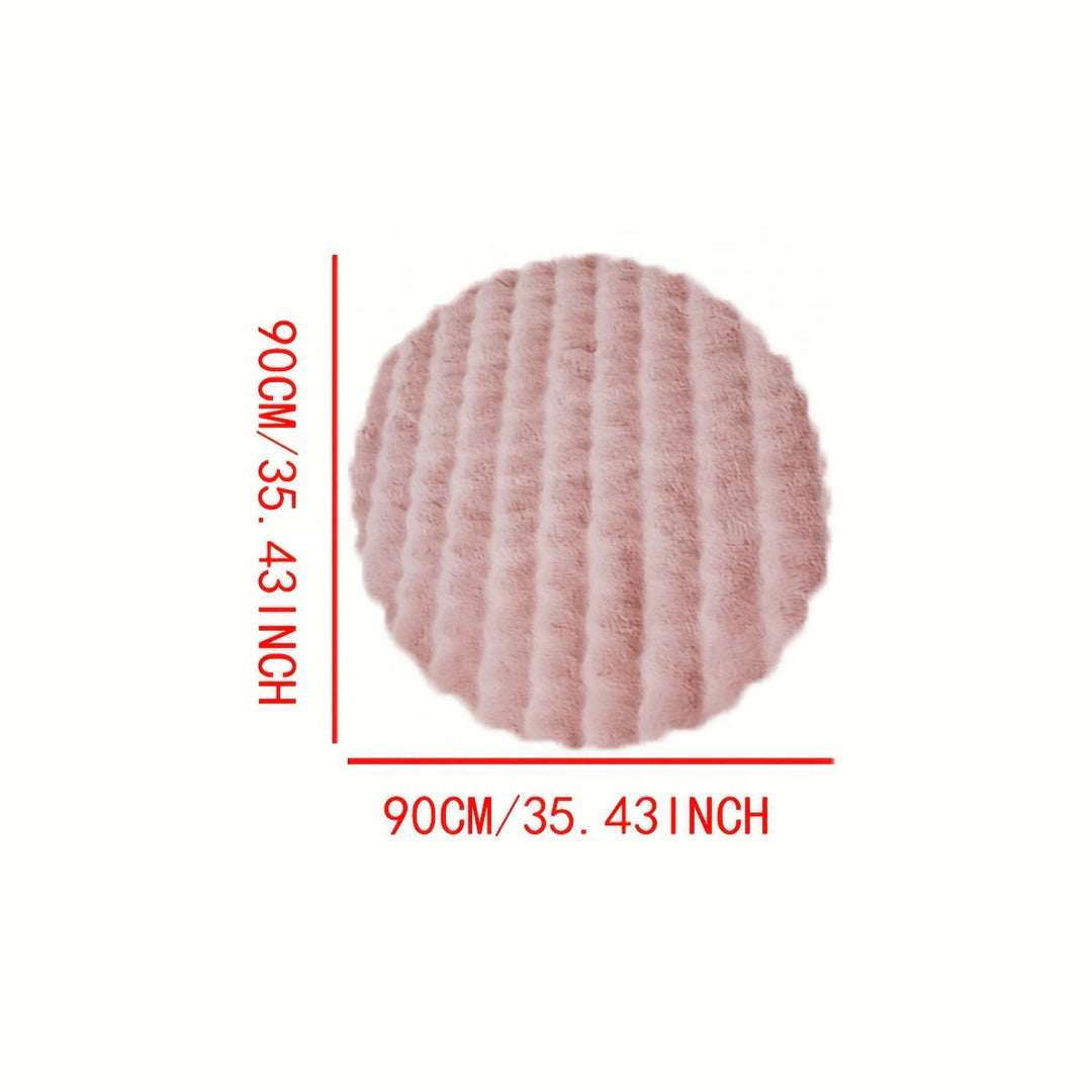Round Bubble Rug | Raised Puff Grid, Deep Soft Pile