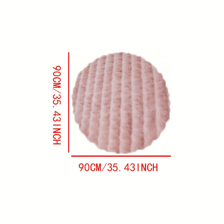 Round Bubble Rug | Raised Puff Grid, Deep Soft Pile