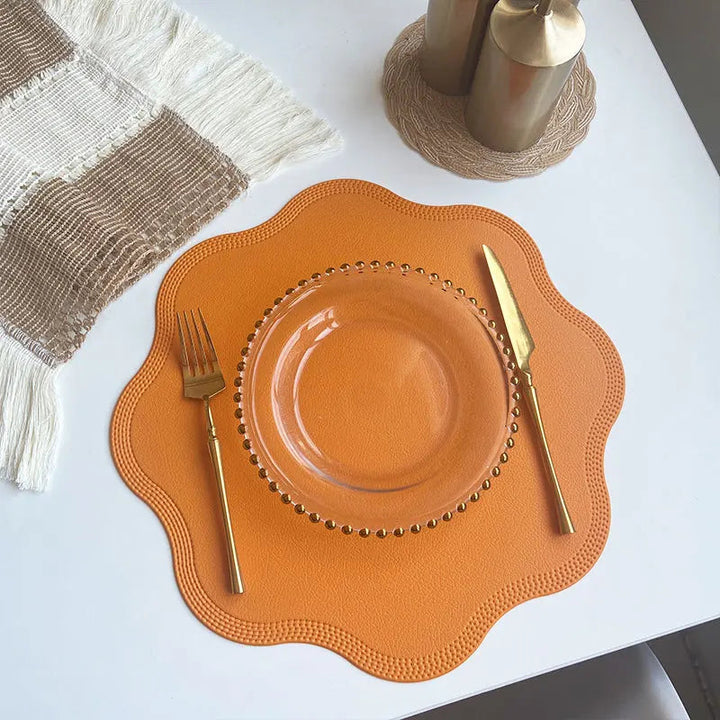 Round Placemats | Scalloped Edge, Punched Border Detail