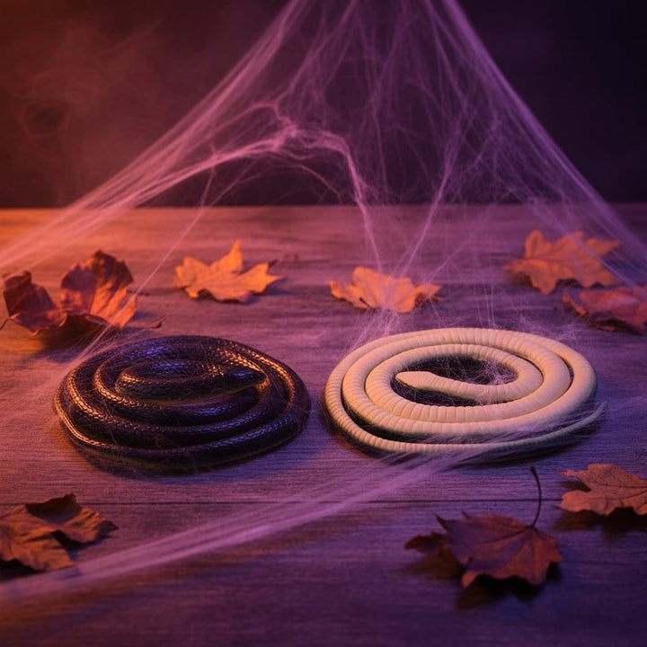 Rubber Snake Prank Toy Halloween Decoration | Poseable Coiled Design with Moulded Head | Flexible Reusable Rubber