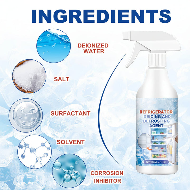 Defrosting Spray 120ml | Fast Ice &amp; Frost Removal, No Scraping Needed | Safe Formula, Odour-Removing Fridge Cleaner 3