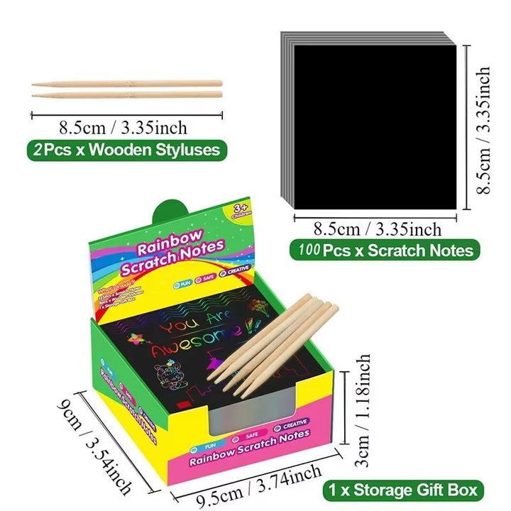 Scratch Art Kit with Note Cards | Colour-Reveal Scratch Painting Cards | Creative Activity for Kids and Adults