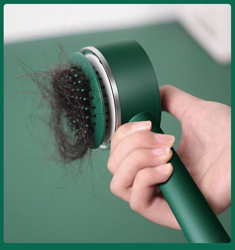 Self-Cleaning Massage Hairbrush | Cushioned Retracting Head