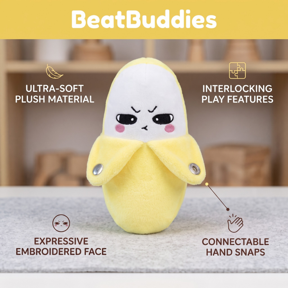 Sensing Rhythm Plush Toy | Moves To Music, Fruit Characters