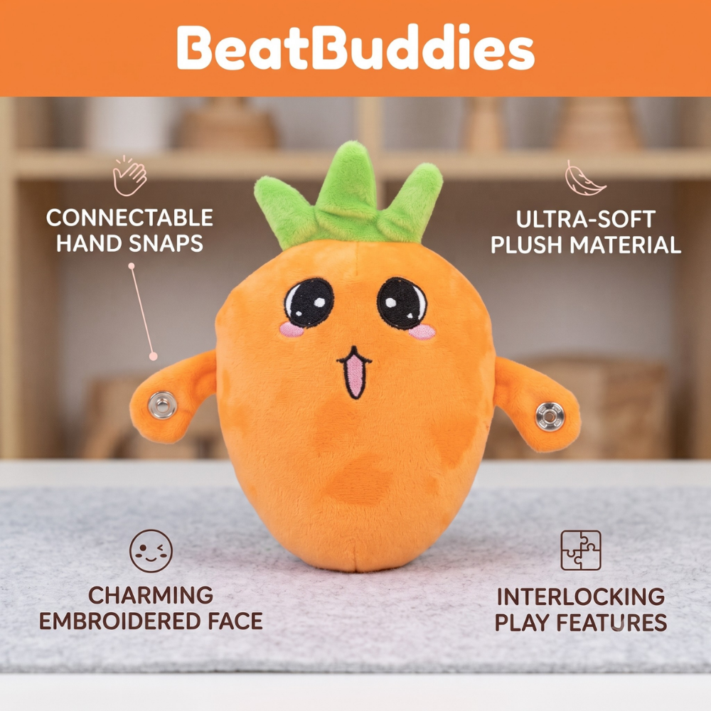 Sensing Rhythm Plush Toy | Moves To Music, Fruit Characters