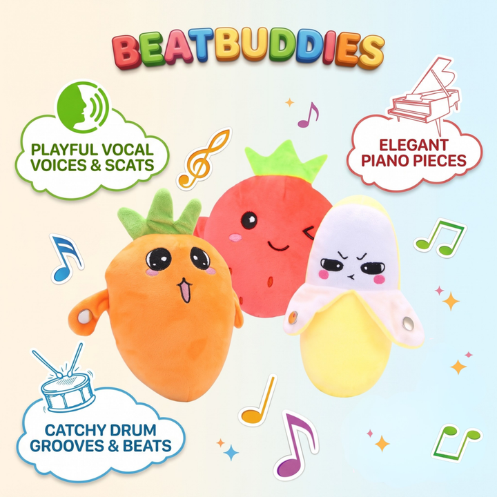 Sensing Rhythm Plush Toy | Moves To Music, Fruit Characters
