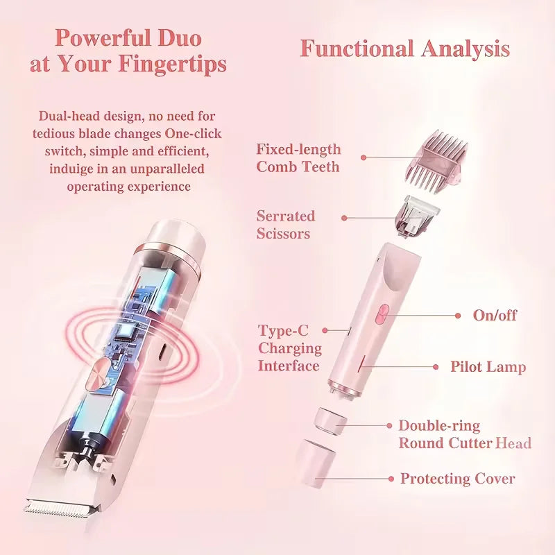 Shaver | Two Interchangeable Heads, Cordless