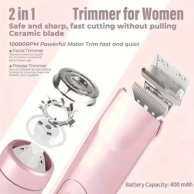 Shaver | Two Interchangeable Heads, Cordless