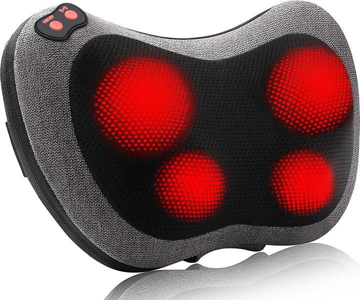 Shiatsu Neck &amp; Back Massager | 3D Kneading | Infrared Heat | 3 Speeds | Auto Shut-Off | AC &amp; Car