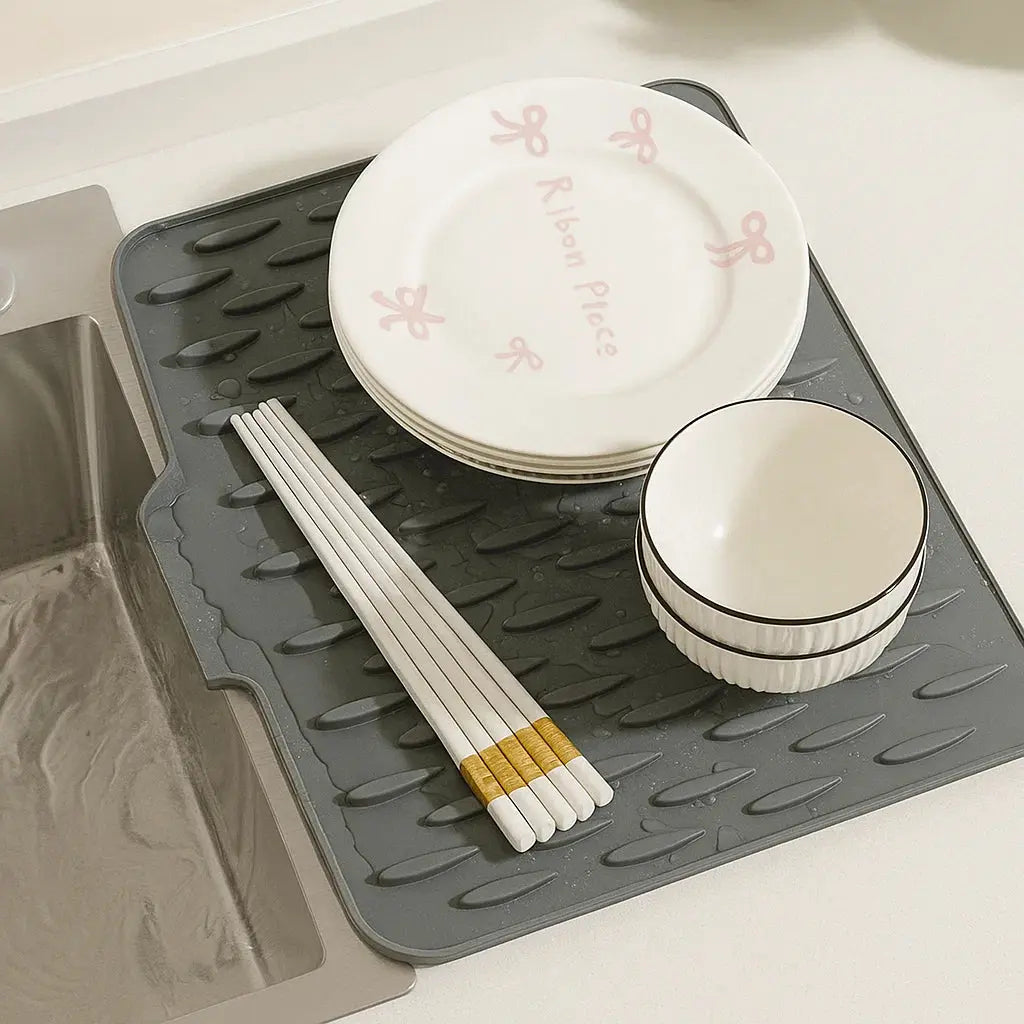 Silicone Drip Mat | Dish Drying Pad with Heat Resistance for Sink & Worktop
